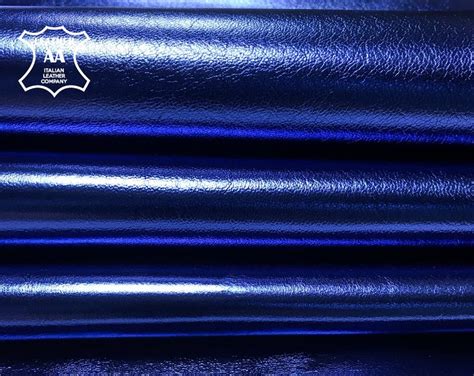 Metallic Blue Leather Fabric 